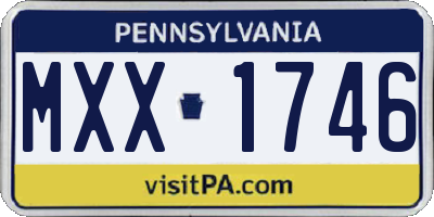 PA license plate MXX1746