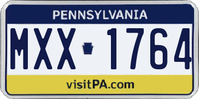 PA license plate MXX1764
