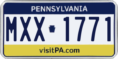 PA license plate MXX1771
