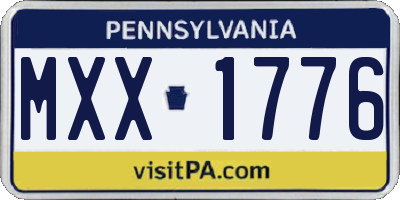 PA license plate MXX1776