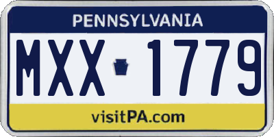 PA license plate MXX1779