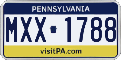 PA license plate MXX1788