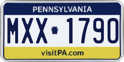 PA license plate MXX1790