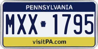 PA license plate MXX1795