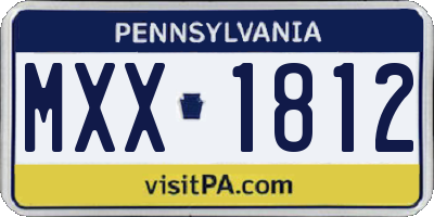 PA license plate MXX1812