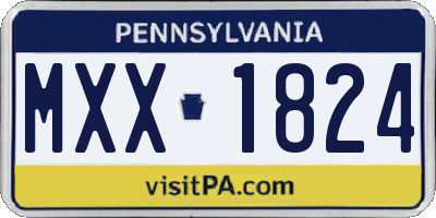 PA license plate MXX1824