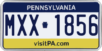 PA license plate MXX1856