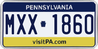 PA license plate MXX1860