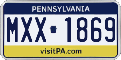 PA license plate MXX1869