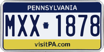 PA license plate MXX1878