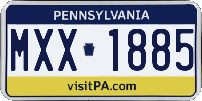 PA license plate MXX1885