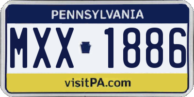PA license plate MXX1886