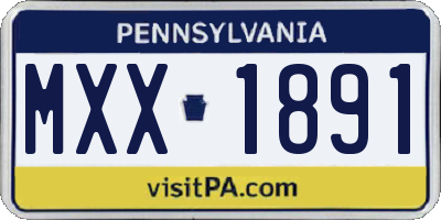 PA license plate MXX1891