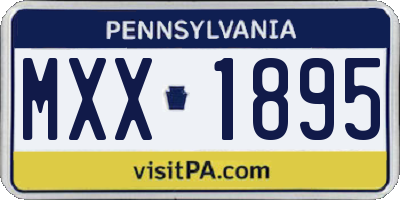 PA license plate MXX1895