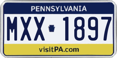PA license plate MXX1897