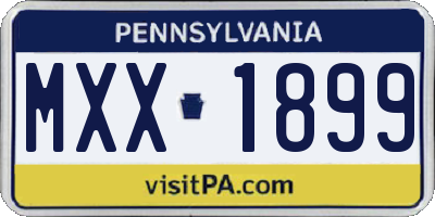 PA license plate MXX1899