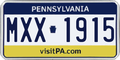 PA license plate MXX1915