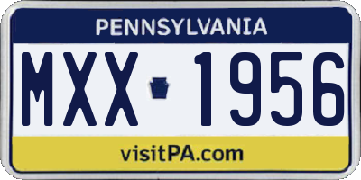 PA license plate MXX1956