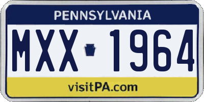 PA license plate MXX1964