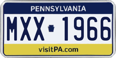 PA license plate MXX1966