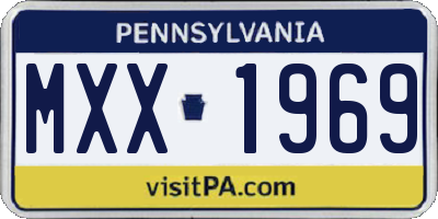 PA license plate MXX1969