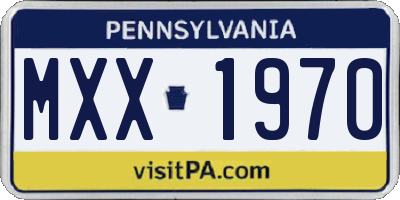 PA license plate MXX1970