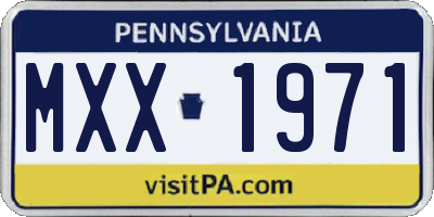 PA license plate MXX1971