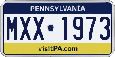 PA license plate MXX1973