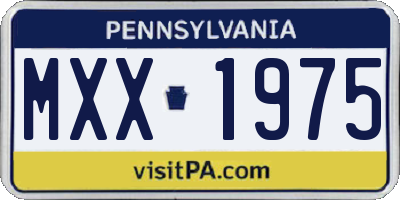 PA license plate MXX1975