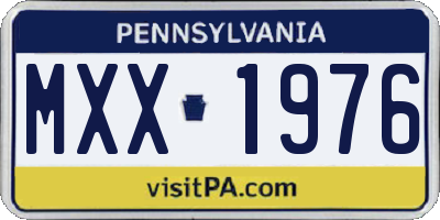 PA license plate MXX1976