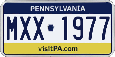 PA license plate MXX1977