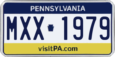 PA license plate MXX1979