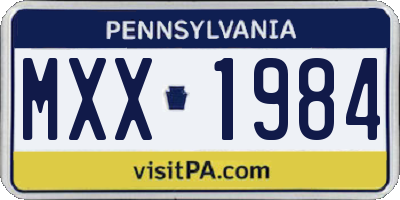 PA license plate MXX1984