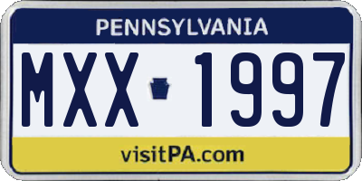 PA license plate MXX1997