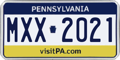 PA license plate MXX2021