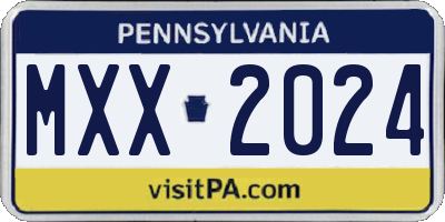 PA license plate MXX2024