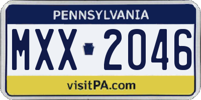 PA license plate MXX2046