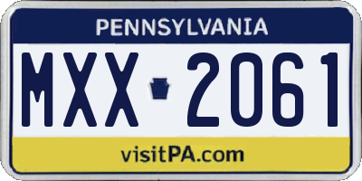 PA license plate MXX2061