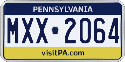 PA license plate MXX2064