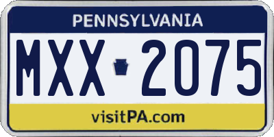 PA license plate MXX2075