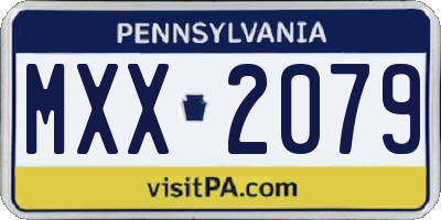 PA license plate MXX2079