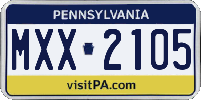 PA license plate MXX2105