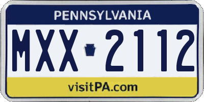 PA license plate MXX2112