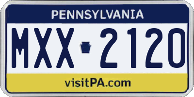 PA license plate MXX2120