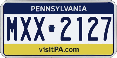 PA license plate MXX2127