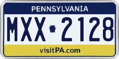 PA license plate MXX2128