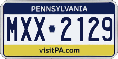 PA license plate MXX2129