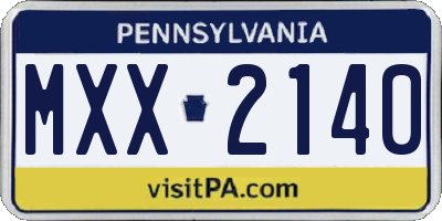PA license plate MXX2140