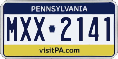 PA license plate MXX2141