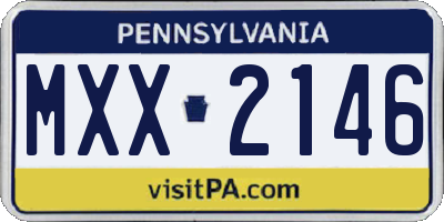 PA license plate MXX2146